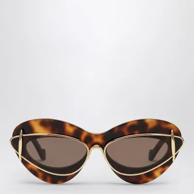 Loewe Cat-eye Sunglasses In Havana Acetate And Metal In Brown