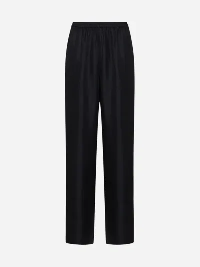 Loulou Studio Alera Silk Trousers In Black