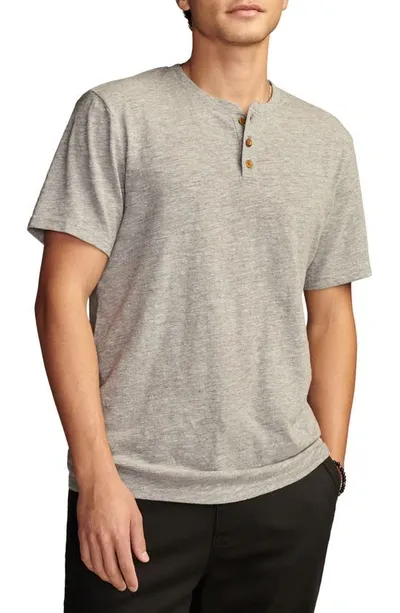 Lucky Brand Cotton Blend Henley In Blackened Pearl