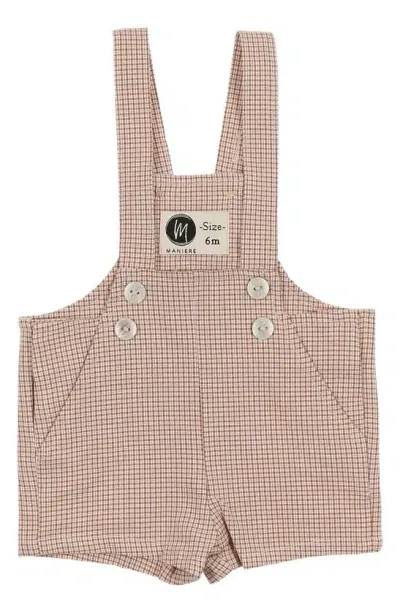 Maniere Babies' Manière Kids' Check Shortalls In Red