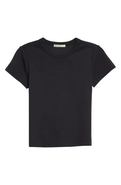 Marine Layer Lexi Sun-in Rib Crewneck T-shirt In Black