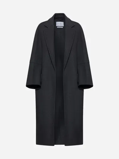 Max Mara Asburgo Wool And Cashmere Coat In Dark Grey