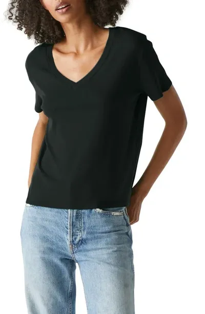 Michael Stars Dylan Classic V-neck Shirt In Black