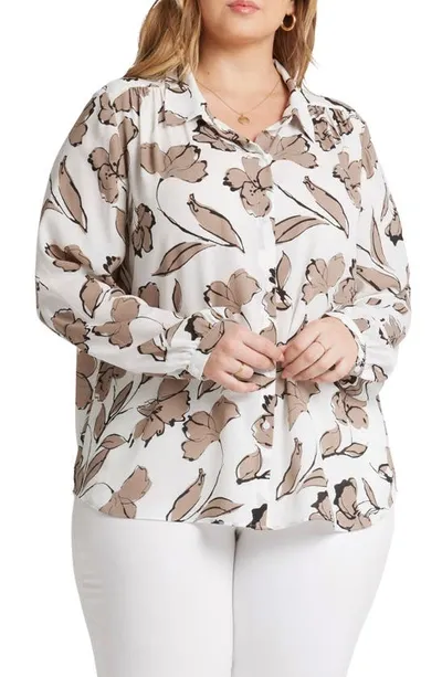 Nydj Modern Floral Blouse In Lotusland