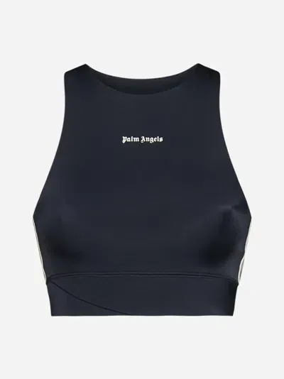 Palm Angels Logo Jersey Bra In Black