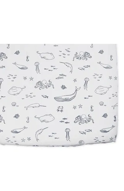 Pehr Kids' Bunny Hop Organic Cotton Crib Sheet In Life Aquatic