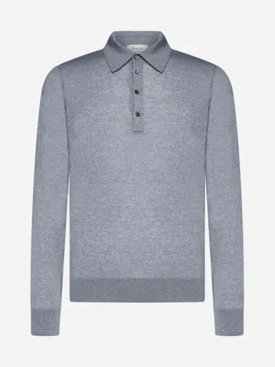 Piacenza 1733 Wool Polo Shirt In Light Grey