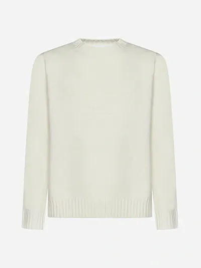 Prada Logo Wool And Cashmere Sweater In Ivory