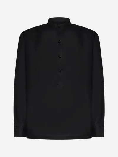 Pt Torino Mariner Linen Shirt In Black