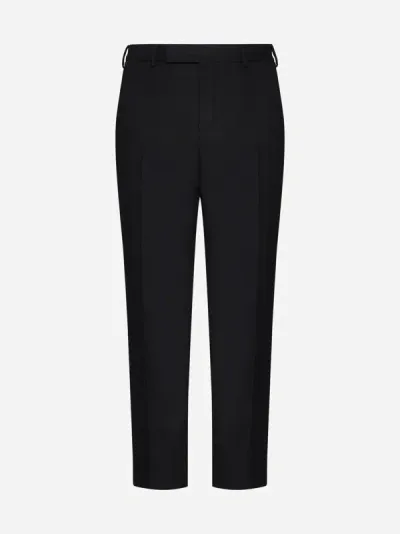 Pt Torino Rebel Wool Trousers In Navy