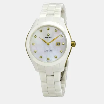 Pre-owned Rado White Ceramic Watch 36 Mm