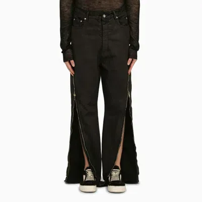 Rick Owens Black Bolan Banana Denim Jeans With Zip