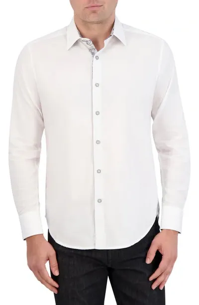 Robert Graham Classic Fit Solid Cotton Button-up Shirt In White