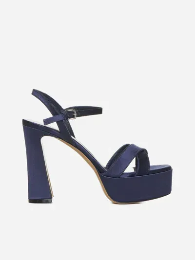 Roberto Festa Trink Satin Sandals In Navy