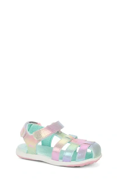 See Kai Run Kids' Paley Ii Water Friendly Sandal In Silver Rainbow