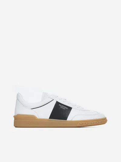 Valentino Garavani Upvillage Nappa Leather Sneakers In White,black