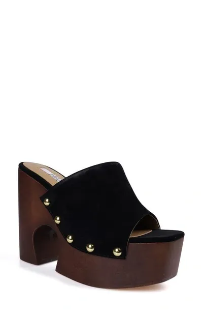 Zigi Atlas Platform Slide Sandal In Black Suede