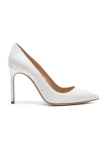 Manolo Blahnik Leather Bb 105 Heels In White Leather