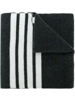 Thom Browne 4-bar Stripe Cashmere Scarf In Grey