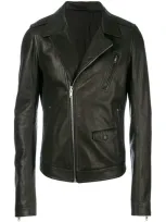 Rick Owens Pebbled Biker Jacket In Black