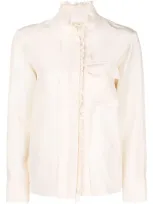 Chloé Ruffle Trimmed Shirt In Neutrals