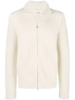 Maison Margiela Mock Neck Zip Front Jumper - Neutrals