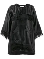 Marni Oversized Fringe Blouse In Black