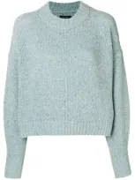 Isabel Marant Cropped Boxy Sweater In Blue