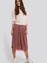 Na-kd Pleated Midi Skirt - Pink In Purple Rose