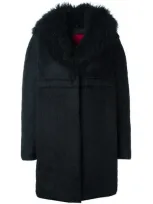 Moncler Long Sleeve Cocoon Coat In Black