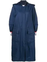 Fendi Oversized Parka Coat In Blue