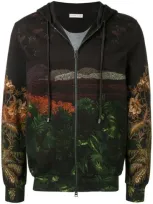 Etro Landscape Print Zipped Hoodie In Brown