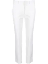 Etro Cropped Cotton-blend Slim-leg Pants In White