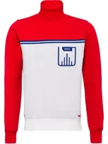 Prada Sweatshirt Mit Geripptem Rollkragen In F0970 White/red