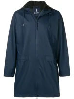 Rains Hooded Raincoat In Blue