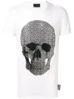 Philipp Plein Logo Skull Print T-shirt In White