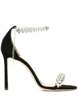 Jimmy Choo Shiloh 100 Sandals In Black Suede