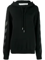 Off-white Diag Carryover Long Fleece Hoodie In Black