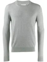 Maison Margiela Elbow Patch Crewneck Sweater In Grey