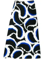 Marni Printed Crepe Midi Skirt In Black