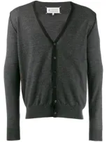 Maison Margiela Décortiqué Trim Cardigan In Grey