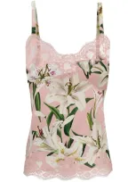 Dolce & Gabbana Floral Print Camisole In Pink