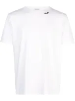 Saint Laurent White Cotton T Shirt With Bat Print