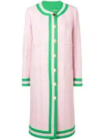 Thom Browne Pink Tweed Cardigan Overcoat