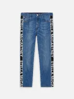 Stella Mccartney Logo Stripe Boyfriend Jeans In Medium Wash