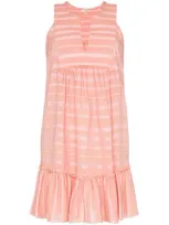 Lemlem Tatyu Ruffled Mini-dress In Pink