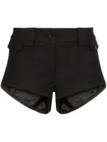 Saint Laurent Mid-rise Mini Shorts In Black