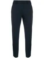 Piazza Sempione Tailored Stretch-cotton Cropped Trousers In Blue