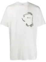 Givenchy Grey Men's Snake Print Pocket T-shirt In White