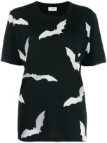 Saint Laurent Bat Print T-shirt In Black